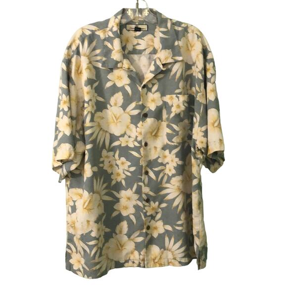 Tommy Bahama Floral Print Hawaiian Silk Shirt Mens Size XL - Picture 1 of 7
